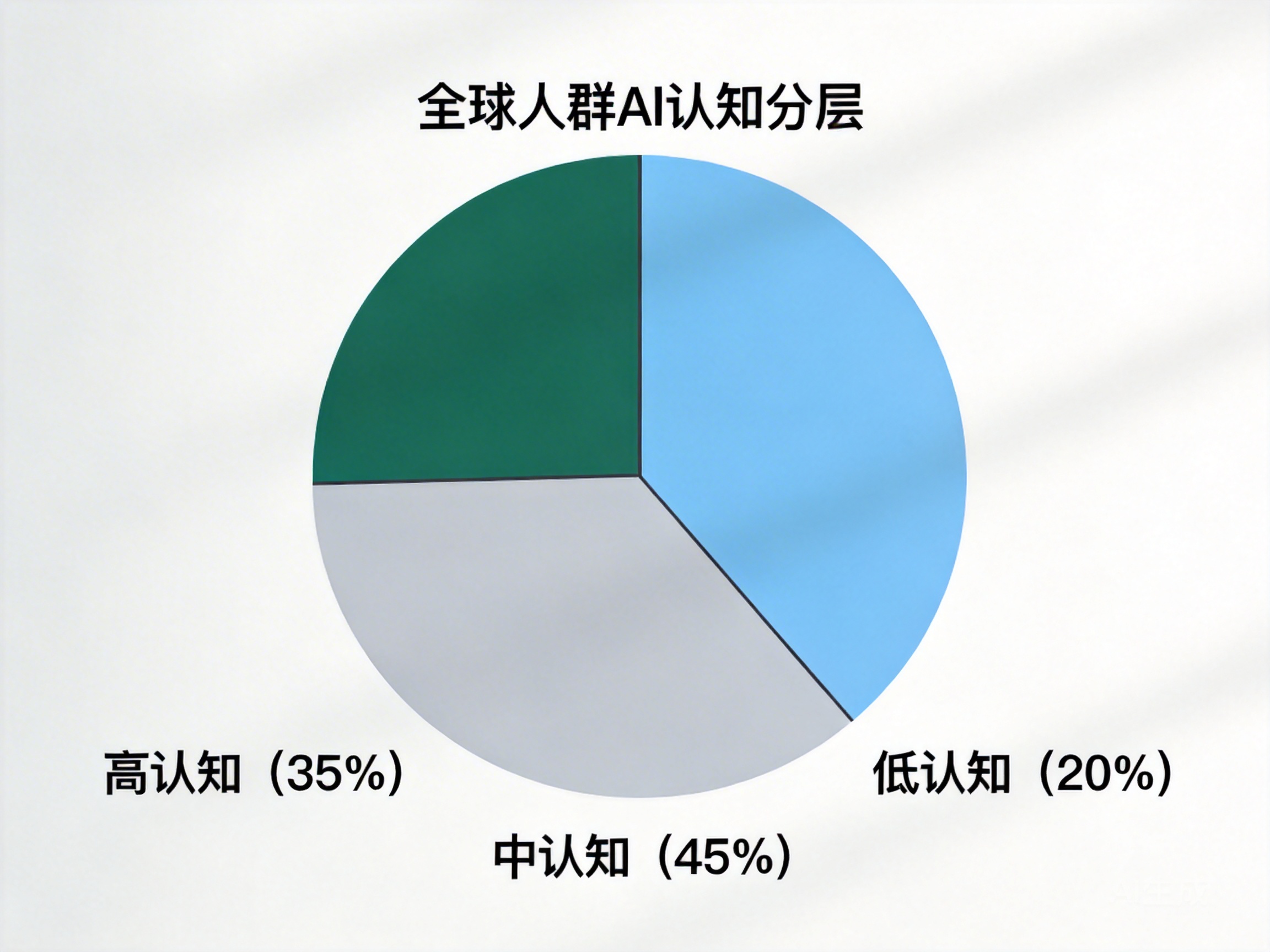 全球人群AI认知分层饼图示意